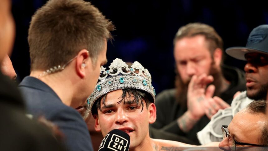 "Beer-Soaked Chaos: Ryan Garcia and Caleb Plant's Explosive Showdown at Gervonta Davis Fight"