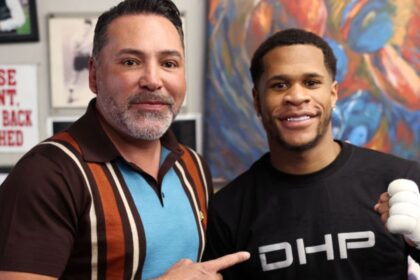 “Devin Haney vs. Oscar De La Hoya: The Fiery Fallout from the Fairground Feud”