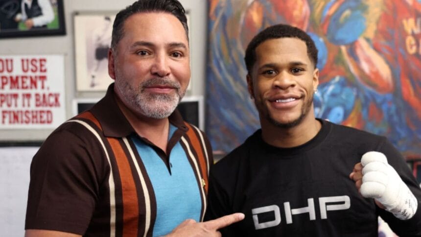 “Devin Haney vs. Oscar De La Hoya: The Fiery Fallout from the Fairground Feud”