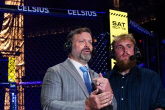 “Jake Paul’s Hilarious Attempt at Playing Dana White During Ngannou-Ferreira Faceoff Goes Viral!”